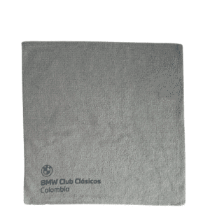 Paño en Microfibra 30x30cm, color gris, Logo BMW Club Oficial